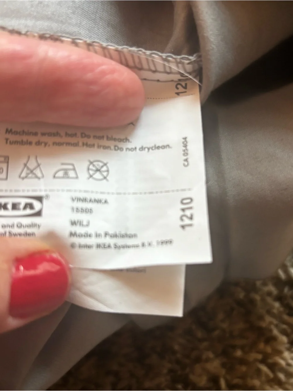 IKEA Gray Cotton Duvet Cover 2 pillow queen Vinranka Embroidery star snaps